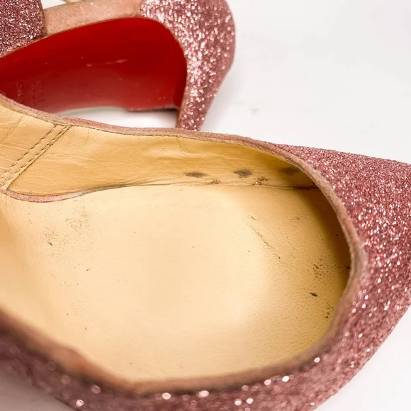 Christian Louboutin Marlenarock Size 36.5 100mm Heels in Glitter Pink. - Picture 10 of 12